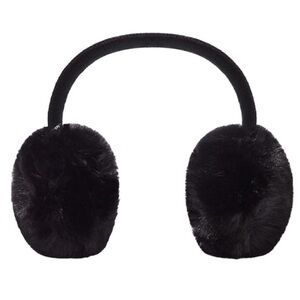 Aerosoles Black Plush Faux Fur Ear Muffs